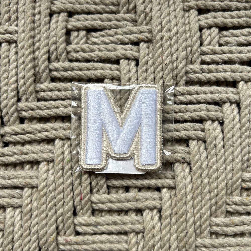 Stoney Clover Lane Blanc Rolled Embroidery Letter Patch - Letter "M"